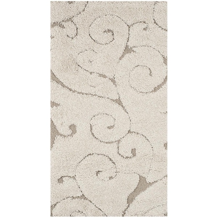 Safavieh Shag Power Loomed Runner Area RugCream & Beige 2 ft. 3 in. x 19 ft. SG455-1113-219